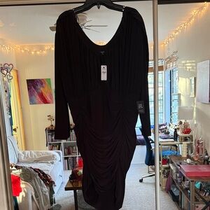 Express Black Long Sleeve Dress